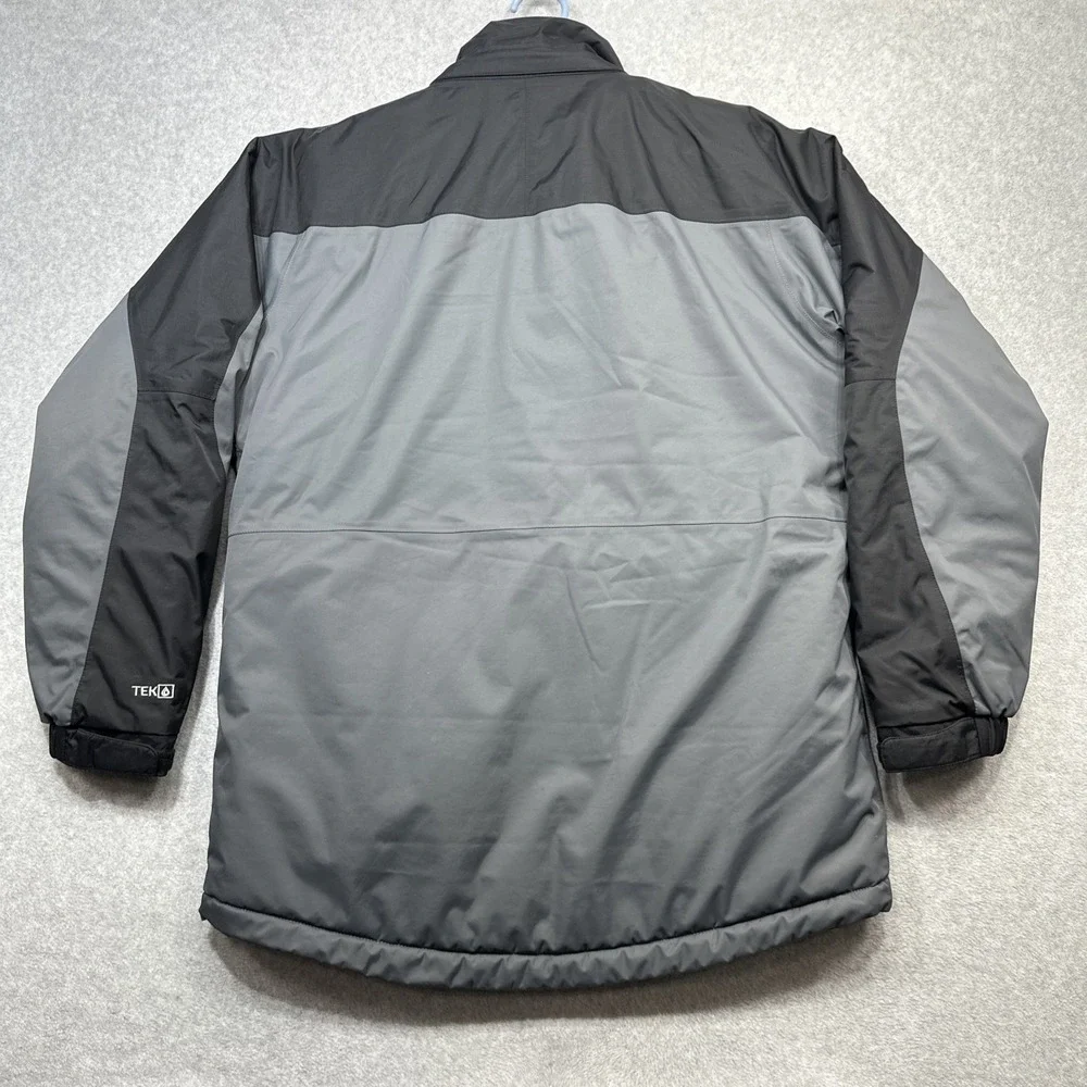 LL Bean Rugged Ridge Parka Medium Gray Ski Jacket Primaloft Tek Zip No Hood